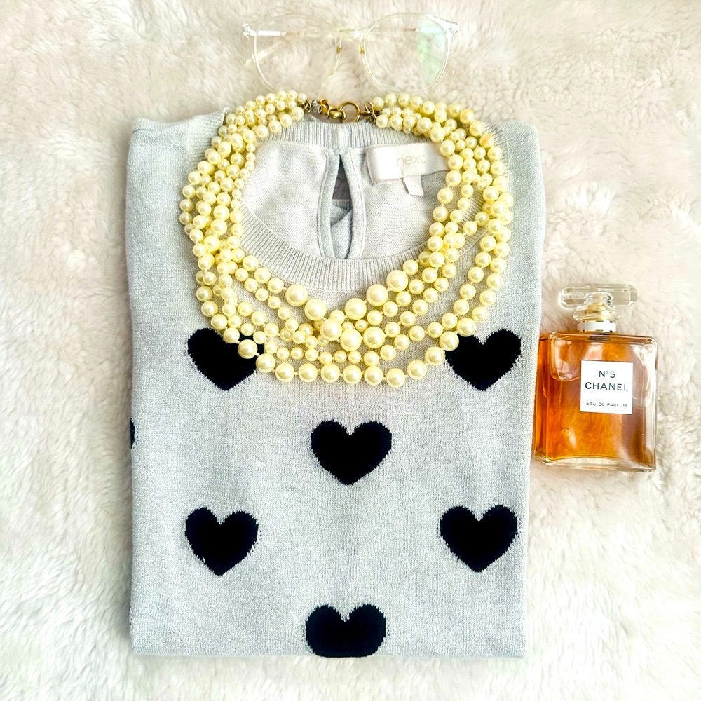 Gray Black Hearts Top - Picture 4 of 14